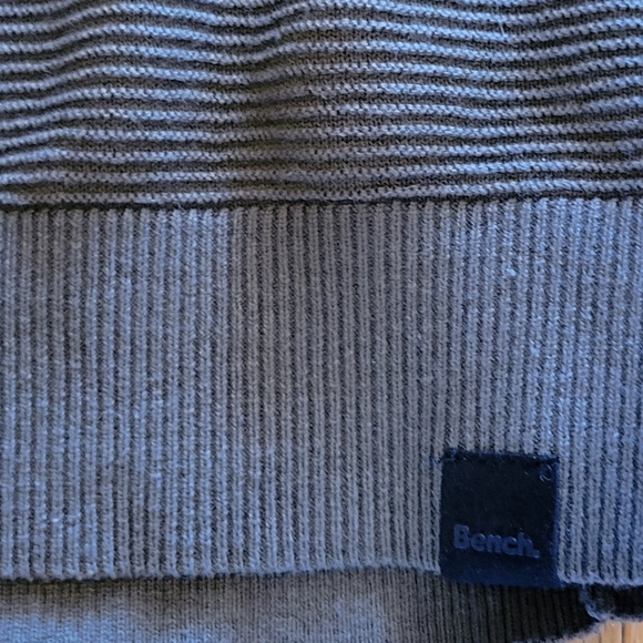 Bench olive green ribbed crewneck pullover long sleeve sweater L - Picture 3 of 4